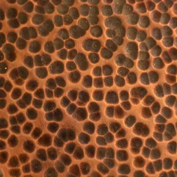Copper hammered stainless steel sheet with irregular decorative pattern