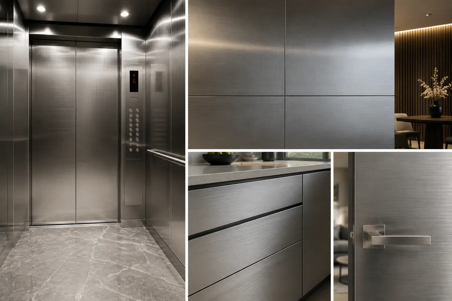 Hairline brushed stainless steel sheet for architectural applications