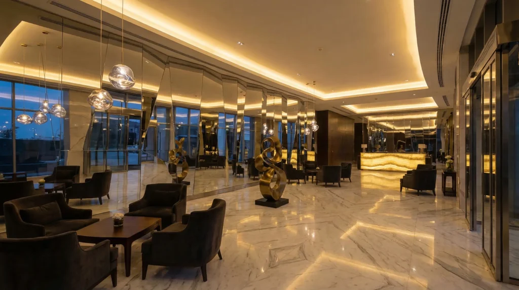 Mirror Stainless Steel in Hotel Hall