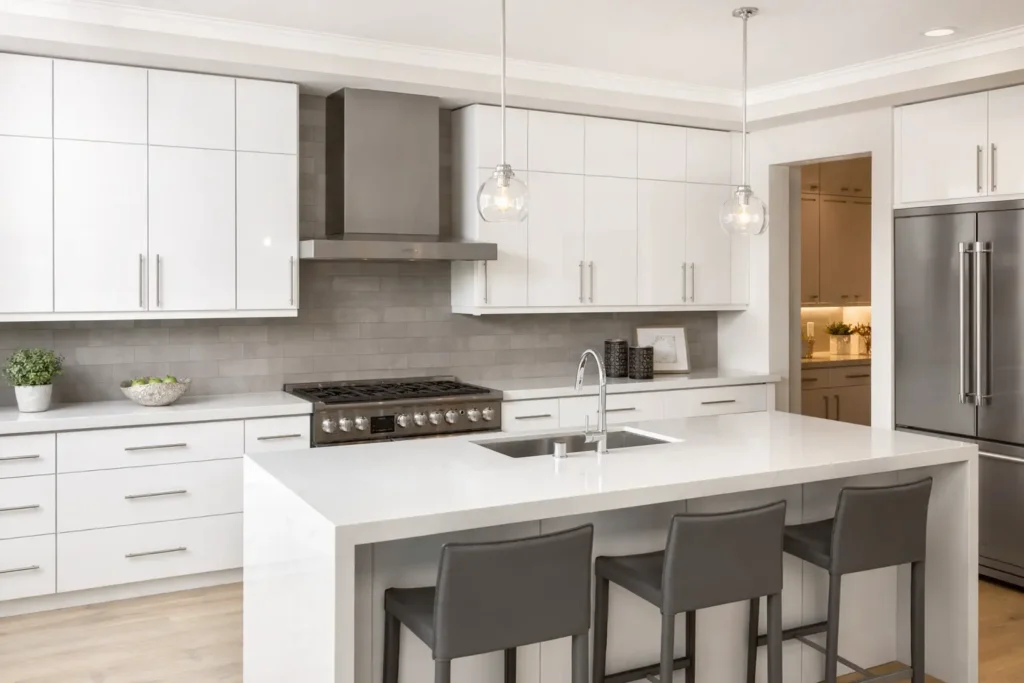 luxury home kitche Stainless Steel vs Quartz Countertops: Which Is Better?