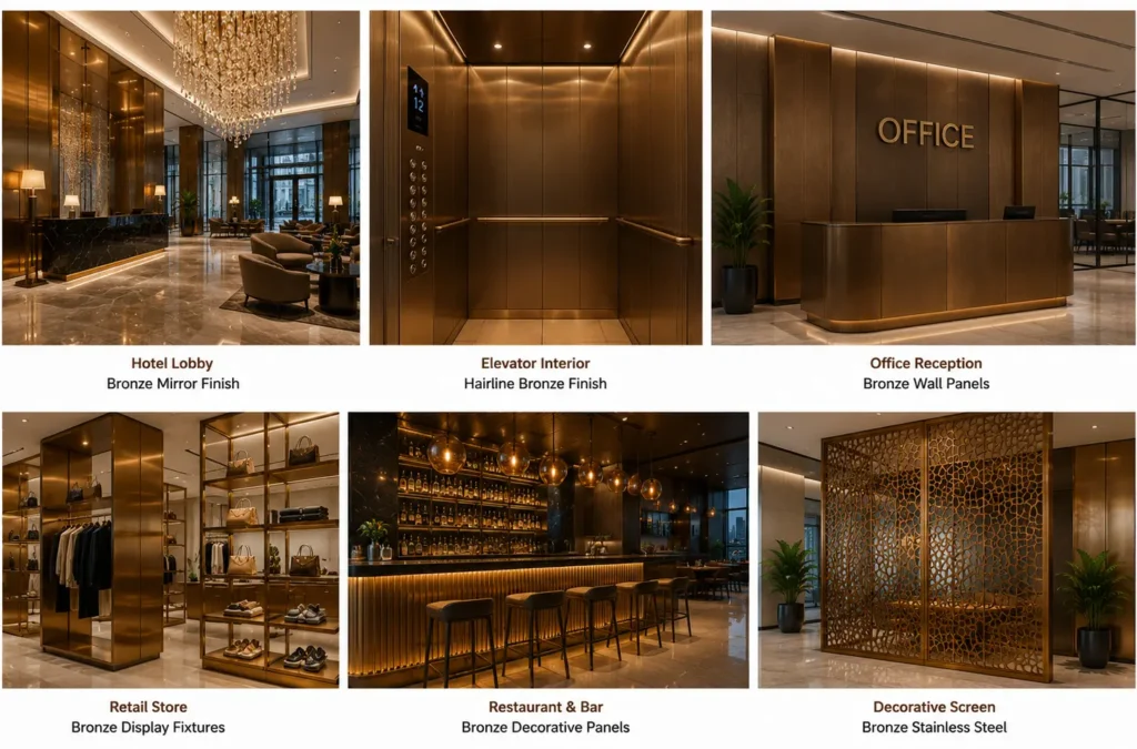 Application of Bronze stainless steel: hotel, retail store