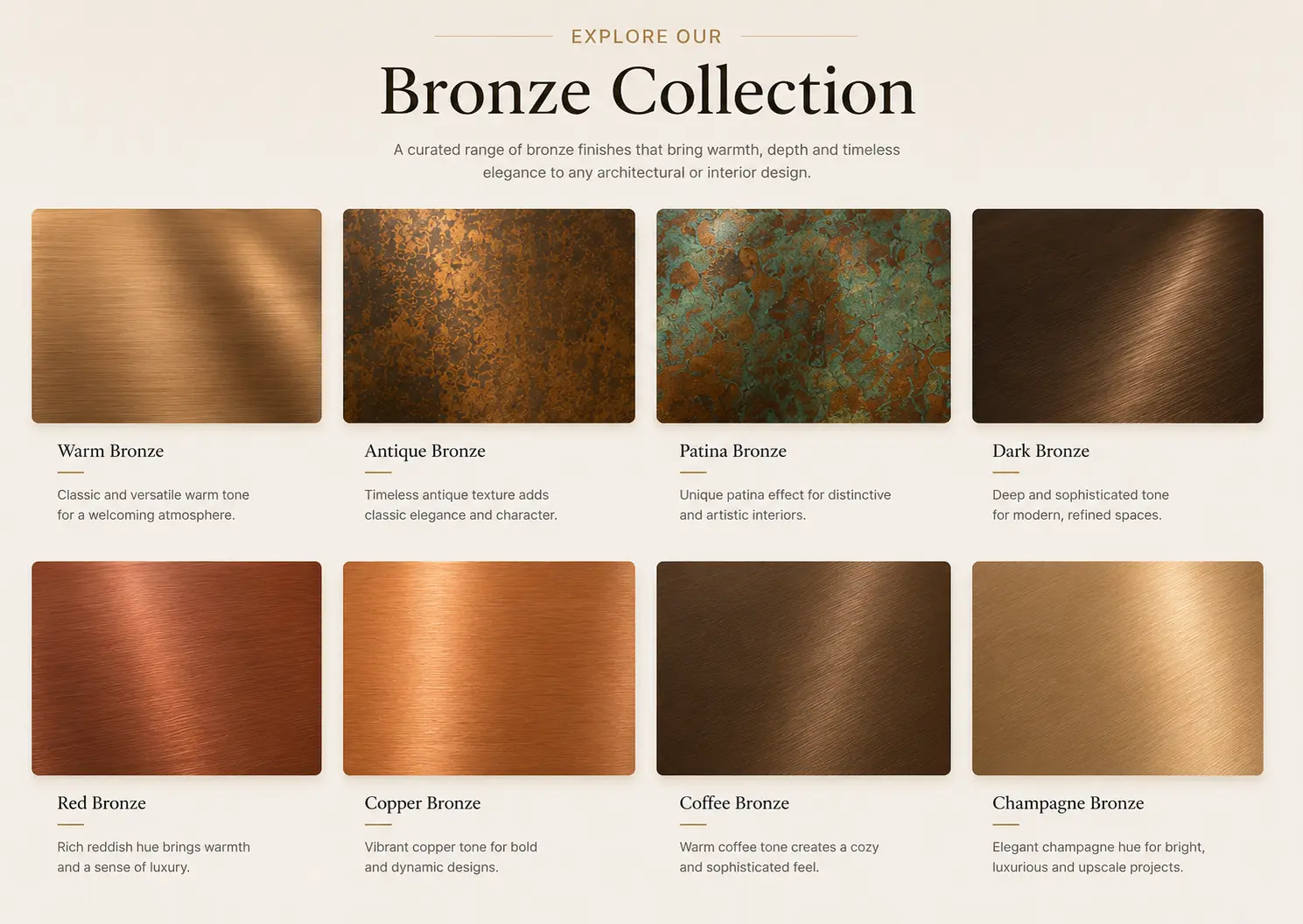 Bronze sheet collection