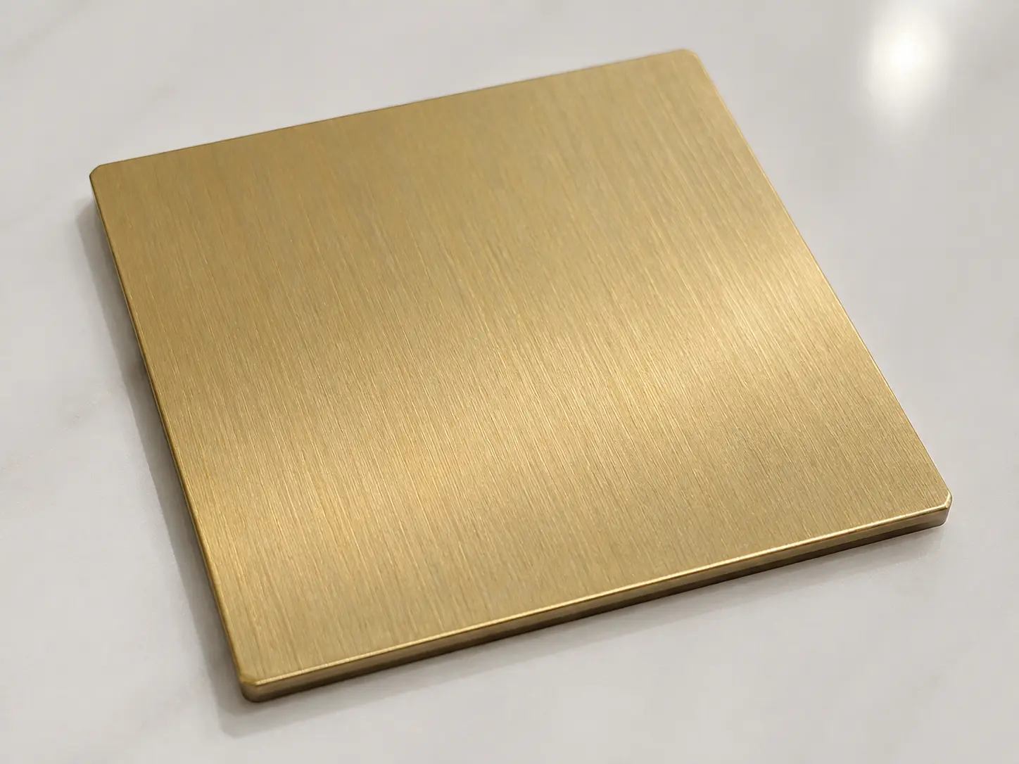 Gold Brushed Stainless Steel Material Sample