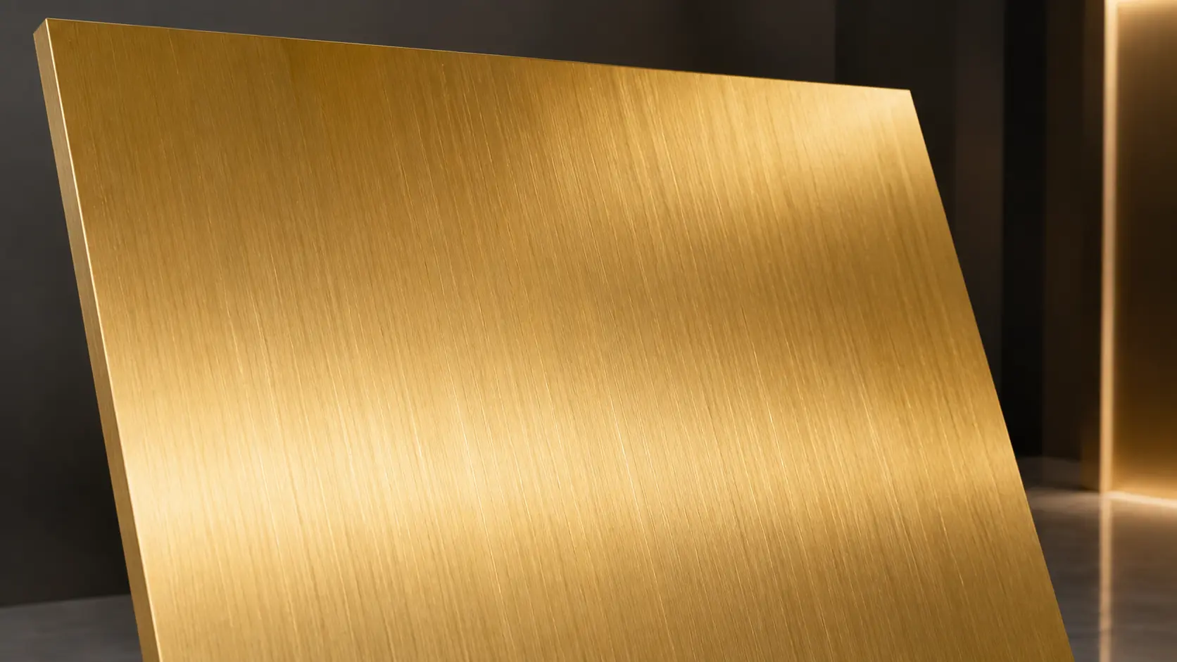 Gold Brushed Stainless Steel Metallic Reflection
